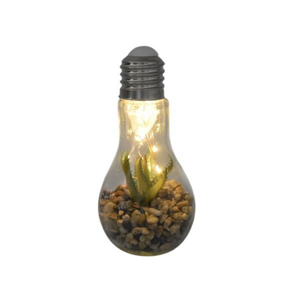 Faux Succulent LED Light Up Light Bulb Terrarium Home Decor Cheerful CHD798 NEW - Picture 6 of 6